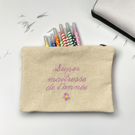 Trousse à stylo personnalisée pour maitresse